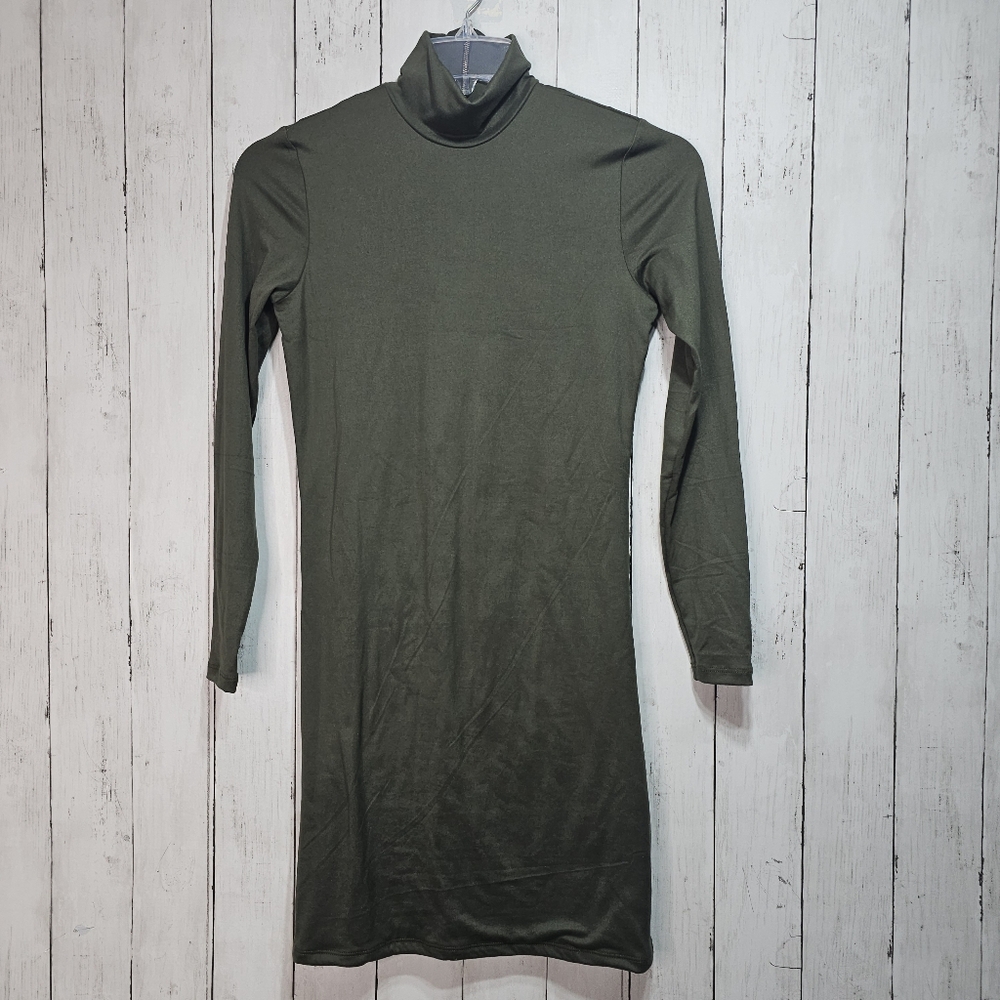 BUMP SUIT | NWT Olive Green Turtleneck Mini Dress